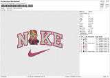 NIKE GIRL CARTOON Embroidery File 6 sizes