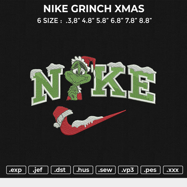 NIKE GRINCH COLD XMAS Embroidery File 6 size