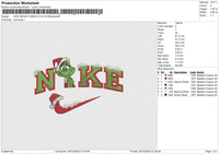 NIKE GRINCH XMAS v2 Embroidery File 6 size