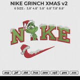 NIKE GRINCH XMAS v2 Embroidery File 6 size