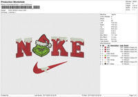 NIKE GRINCH SNOW Embroidery File 6 size