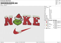 NIKE GRINCH SNOW Embroidery File 6 size