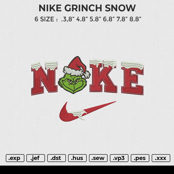 NIKE GRINCH SNOW Embroidery File 6 size