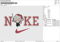 NIKE GWEEN SANTA Embroidery File 6 size