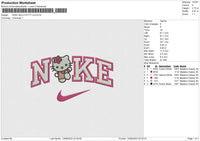 NIKE hellow kitty v4 Embroidery File 6 size