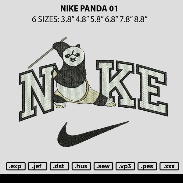 Nike Panda 01 Embroidery File 6 sizes