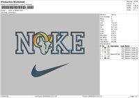 Nike Goat Head Embroidery File 6 sizes