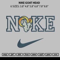 Nike Goat Head Embroidery File 6 sizes