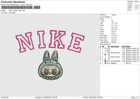 Nike Labubu Head Embroidery File 6 size