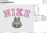 Nike Labubu Head Embroidery File 6 size