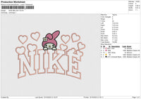 NIKE MELODY Embroidery File 6 size