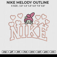 NIKE MELODY Embroidery File 6 size