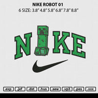 Nike Robot 01 Embroidery File 6 sizes