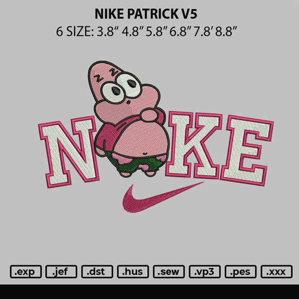 Nike Patrick V5 Embroidery File 6 sizes