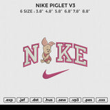 NIKE PIGLET V3 Embroidery File 6 size