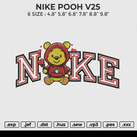 NIKE POOH V25 Embroidery File 6 size