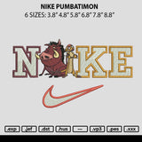 Nike Pumbatimon Embroidery File 6 sizes