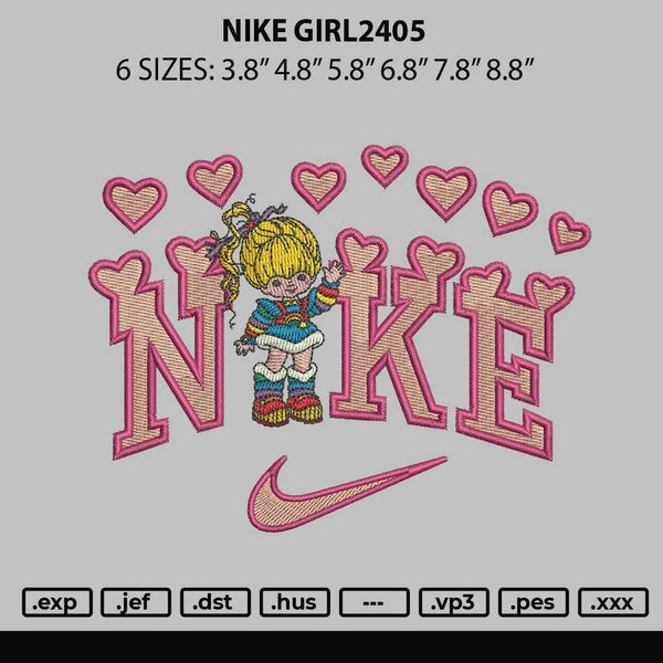 Nike Girl2405 Embroidery File 6 sizes