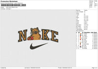 NIKE RED PANDA Embroidery File 6 size