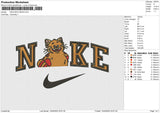 NIKE RED PANDA Embroidery File 6 size