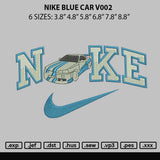 Nike Blue Car V002 Embroidery File 6 sizes