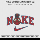 NIKE SPIDEMAN CIBBY V2 Embroidery File 6 size