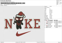 NIKE SPIDERMAN BLACK SANTA Embroidery File 6 size