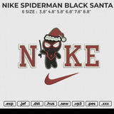 NIKE SPIDERMAN BLACK SANTA Embroidery File 6 size