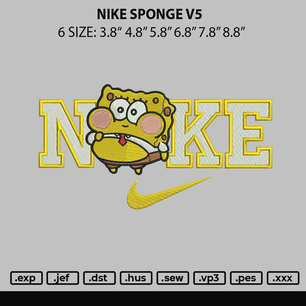 Nike Sponge V5 Embroidery File 6 sizes