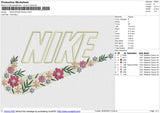 NIKE SWOSH flowers Embroidery File 6 size