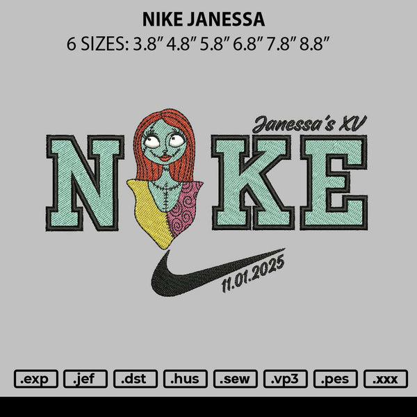 Nike Jenessa Embroidery File 6 sizes