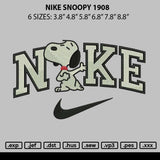 Nike Snoopy 1908 Embroidery File 6 sizes