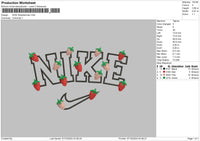 Nike Strawberry 0710 Embroidery FIle 6 sizes