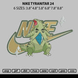 Nike tyranitar 24 Embroidery File 6 sizes