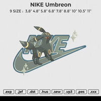 NIKE Umbreon Embroidery File 6 size