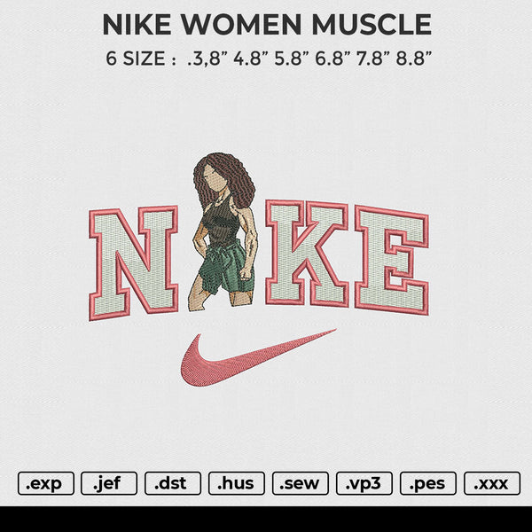 nike women muscle Embroidery File 6 size