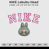 Nike Labubu Head Embroidery File 6 size