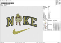 NIKE SHREK NIKE VIONA&nbsp; Embroidery File 6 size