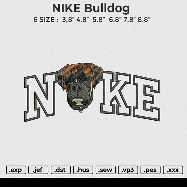 NIKE Bulldog Embroidery File 6 sizes