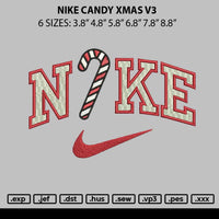 Nike Candy Xmas V3 Embroidery File 6 sizes