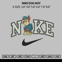 Nike Dog Boy Embroidery File 6 sizes