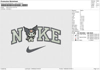 NIKE kuromi v4 Embroidery File 6 size