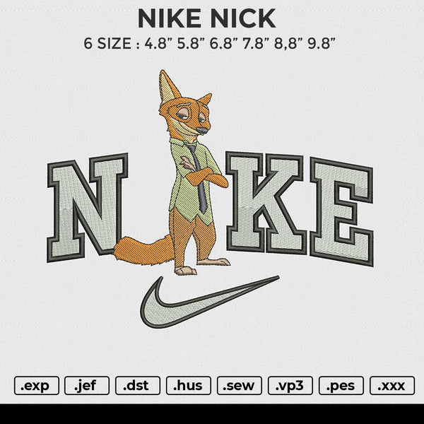 NIKE NICK Embroidery File 6 size