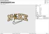 NIKE orange bear Embroidery File 6 size