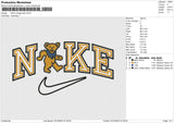 NIKE orange bear Embroidery File 6 size