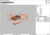Nike Orange Car Embroidery File 6 sizes