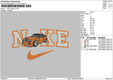Nike Orange Car Embroidery File 6 sizes