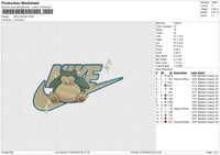 NIKE Snorlax Embroidery File 6 size