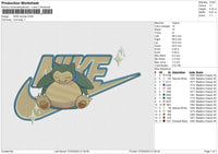 NIKE Snorlax Embroidery File 6 size