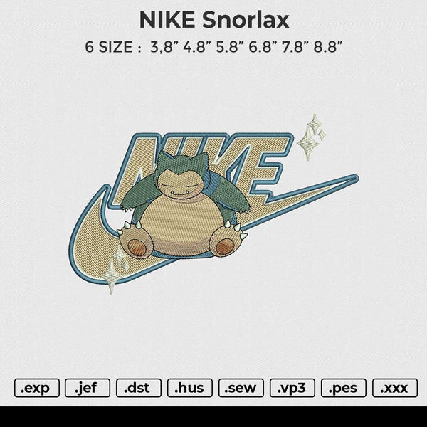 NIKE Snorlax Embroidery File 6 size